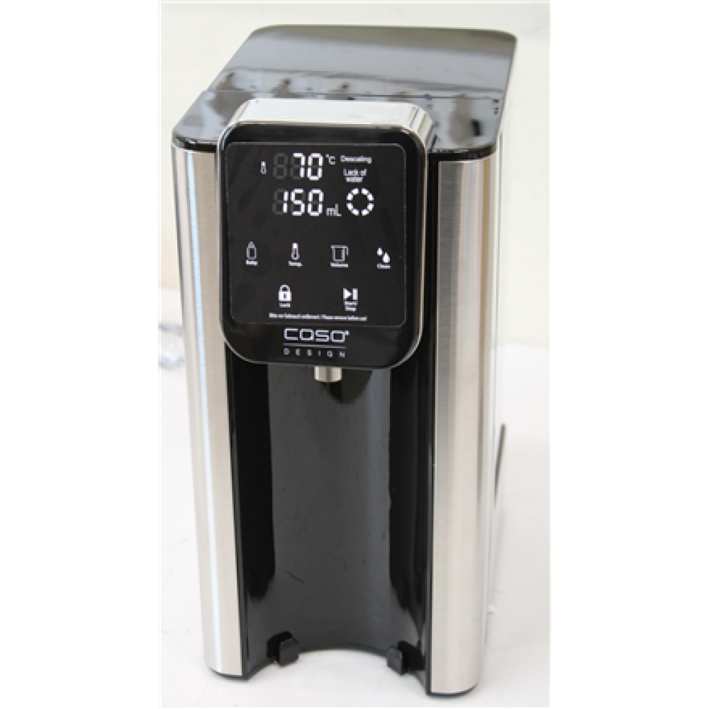 SALE OUT. Caso Turbo Hot Water Dispenser , Hot 7 , Water Dispenser , 2200-2600 W , 2.7 L , Plastic/Stainless Steel , Black/Stainless Steel , DAMAGED PACKAGING, BROKEN INER PACKAGING, DAMAGED GLASS CONTAINER
