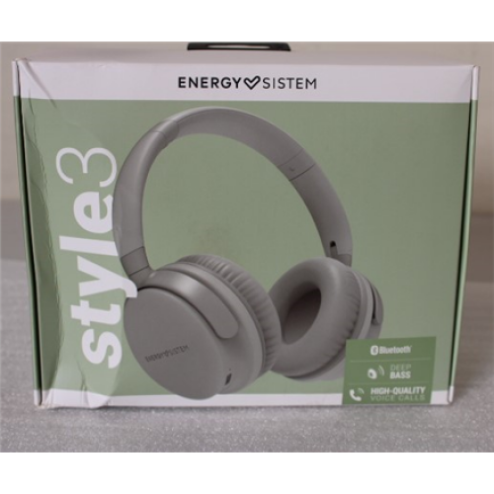 SALE OUT. Energy Sistem Headphones Bluetooth Style 3 Stone (Bluetooth, Deep Bass, High-quality voice calls, Foldable),DAMAGED PACKAGING , Headphones , Style 3 , Wireless , Noise canceling , DAMAGED PACKAGING , Over-Ear , Wireless