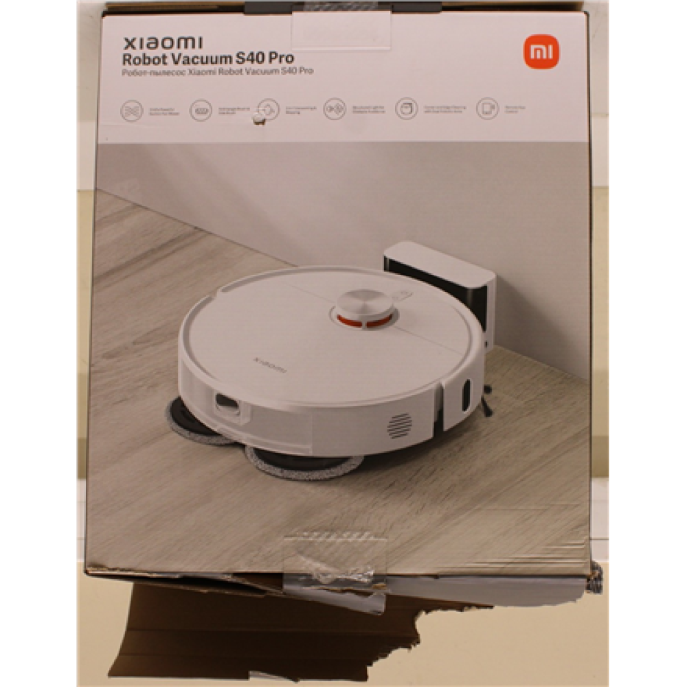 SALE OUT. Xiaomi Robot Vacuum S40 Pro EU , Xiaomi Robot Vacuum S40 Pro EU , Wet&Dry , 5200 mAh , Dust capacity 0.43 L , 15000 Pa , White , DAMAGED PACKAGING