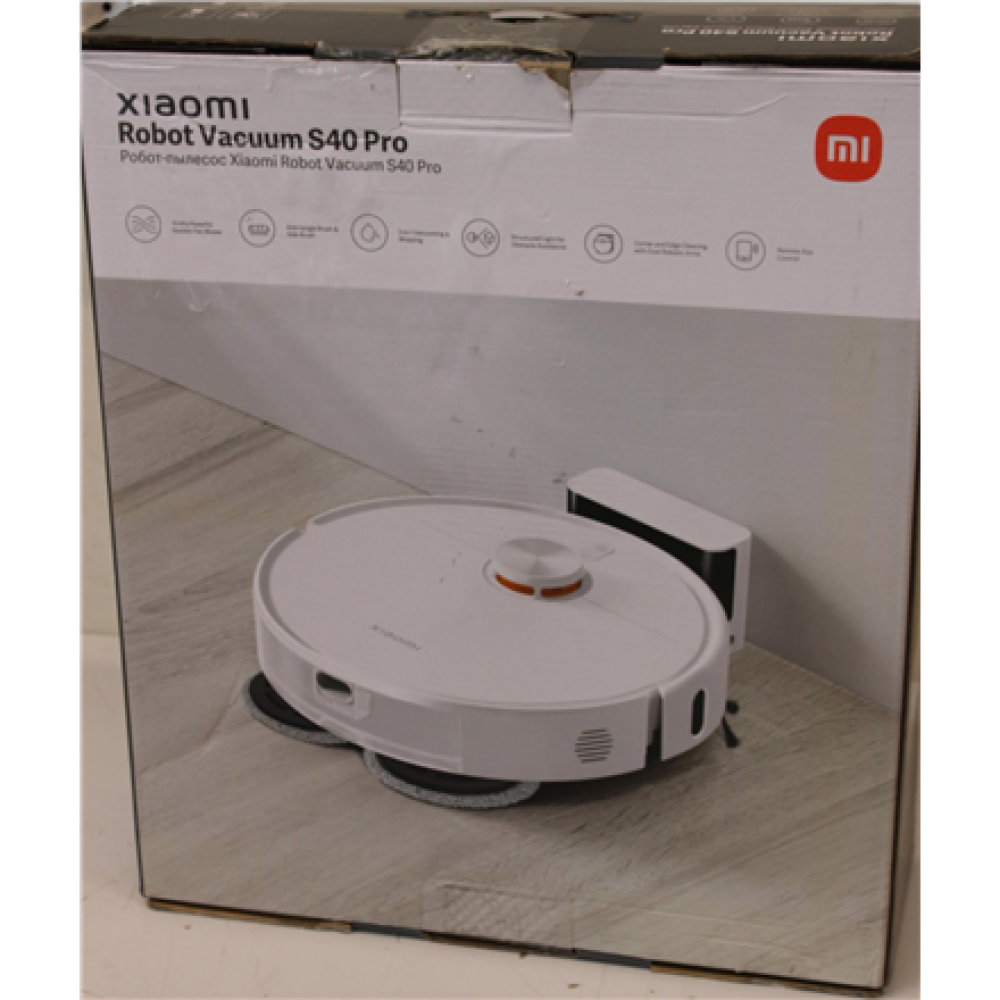 SALE OUT. Xiaomi Robot Vacuum S40 Pro EU , Xiaomi Robot Vacuum S40 Pro EU , Wet&Dry , 5200 mAh , Dust capacity 0.43 L , 15000 Pa , White , DAMAGED PACKAGING, SCRATCHED, DIRTY, REPAIRED , 20 month(s)