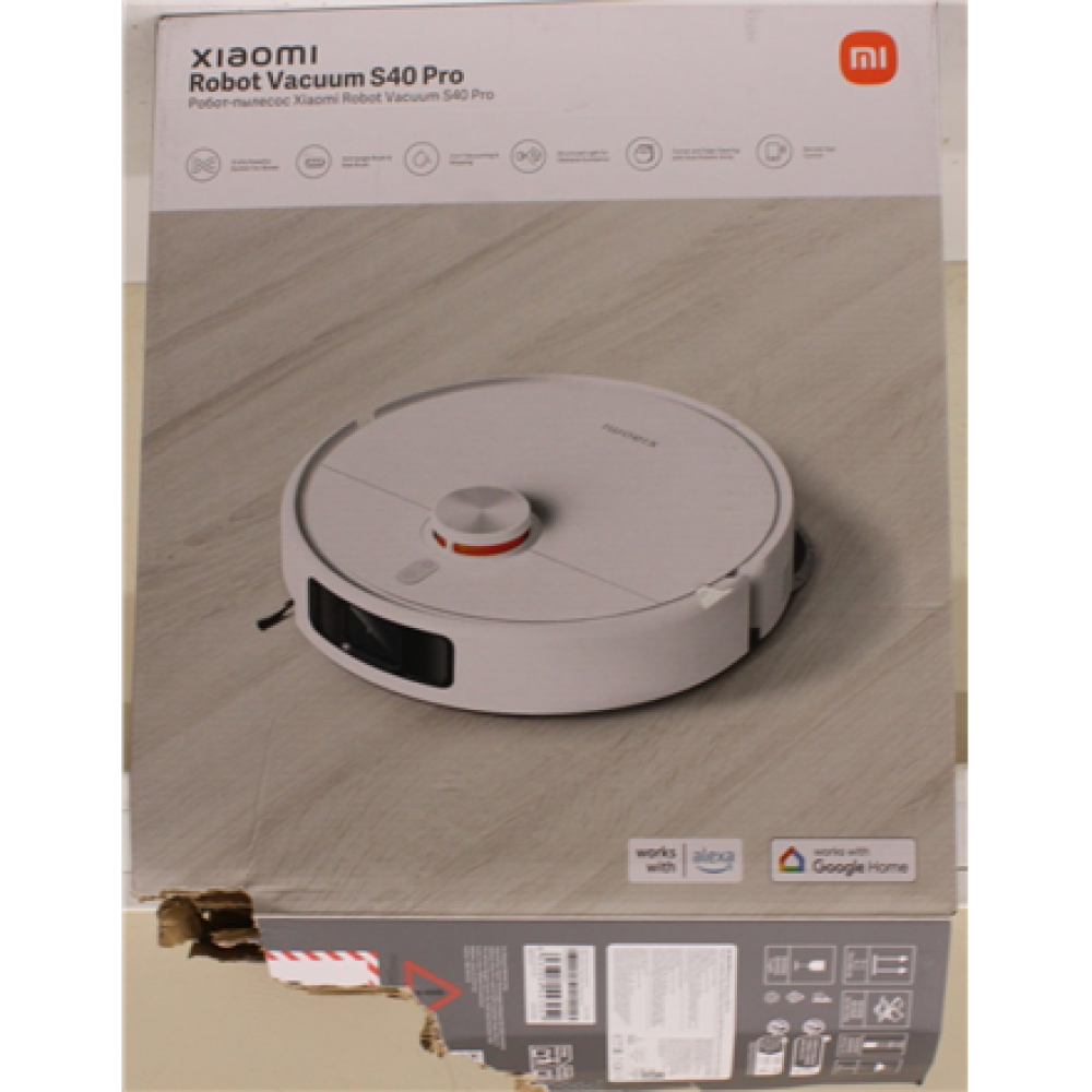 SALE OUT. Xiaomi Robot Vacuum S40 Pro EU , Xiaomi Robot Vacuum S40 Pro EU , Wet&Dry , 5200 mAh , Dust capacity 0.43 L , 15000 Pa , White , DAMAGED PACKAGING