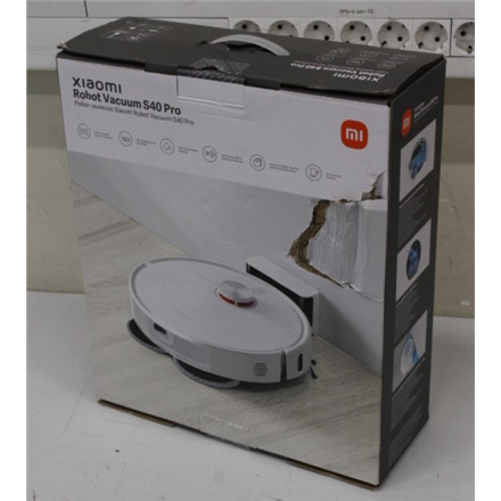SALE OUT. Xiaomi Robot Vacuum S40 Pro EU , Xiaomi Robot Vacuum S40 Pro EU , Wet&Dry , 5200 mAh , Dust capacity 0.43 L , 15000 Pa , White , DAMAGED PACKAGING