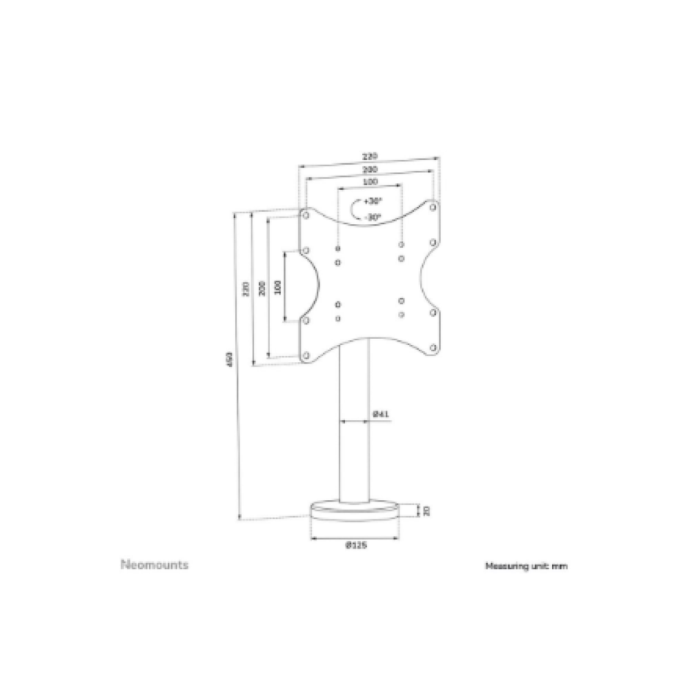 Neomounts Desk Mount , DS42-430BL12 TV stand , Swivel , 23-43 , Maximum weight (capacity) 50 kg , Black