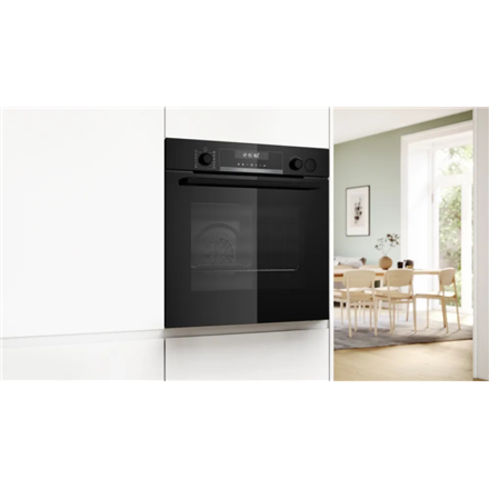 Bosch Oven , HRG578BB7 , 71 L , Electric , Pyrolysis , Knobs , Steam function , Height 59.5 cm , Width 59.4 cm , Black