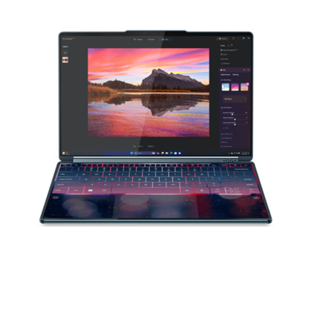Lenovo Yoga Book 9 14IAH10 Intel , Tidal Teal , 2x14 , OLED , Touchscreen , 2.8K WQXGA+ , 2880 x 1800 pixels , Intel Core Ultra 7 , 255H , 32 GB , Soldered LPDDR5X , Solid-state drive capacity 1000 GB , Intel Arc 140T GPU , Windows 11 Home , 802.11be , Bl