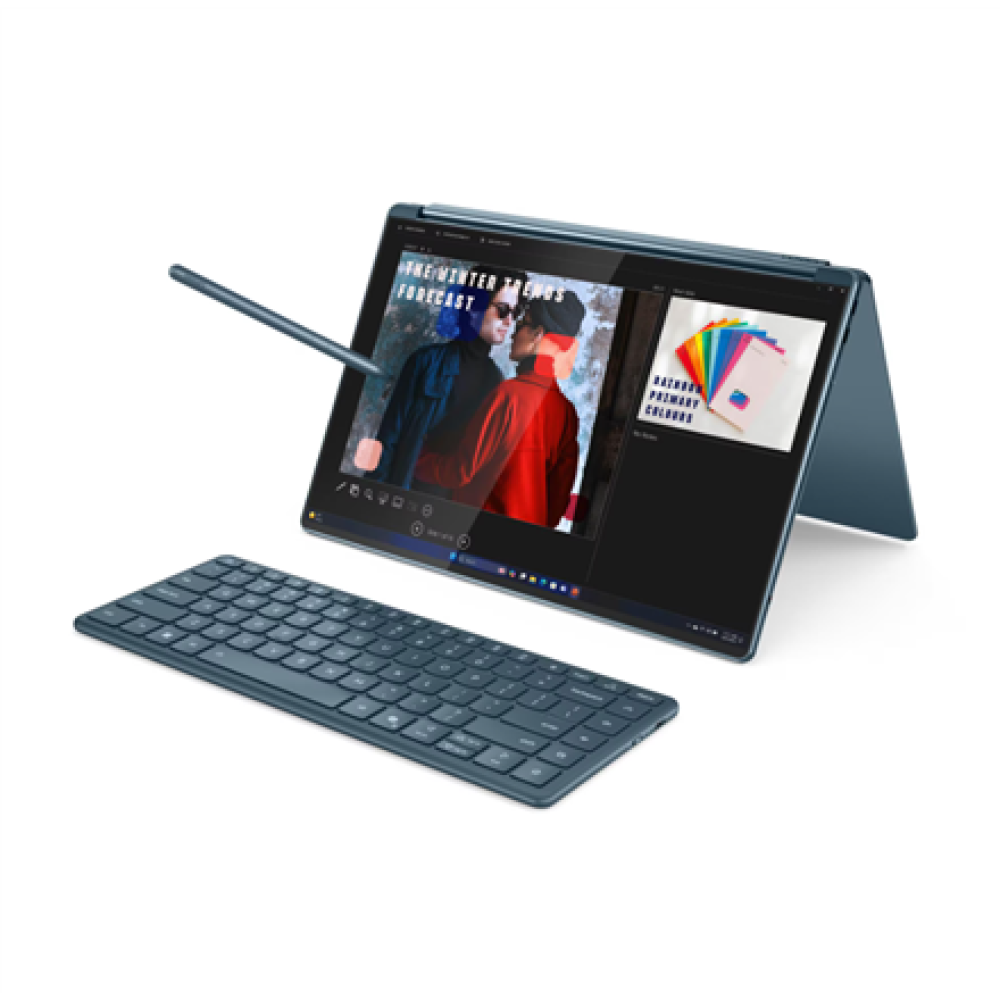 Lenovo Yoga Book 9 14IAH10 Intel , Tidal Teal , 2x14 , OLED , Touchscreen , 2.8K WQXGA+ , 2880 x 1800 pixels , Intel Core Ultra 7 , 255H , 32 GB , Soldered LPDDR5X , Solid-state drive capacity 1000 GB , Intel Arc 140T GPU , Windows 11 Home , 802.11be , Bl