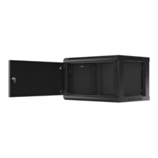 Lanberg Rack cabinet 19 wall-mount 6U/600x450 for self-assembly with metal door (flat pack), black , Lanberg