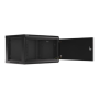 Lanberg Rack cabinet 19 wall-mount 6U/600x450 for self-assembly with metal door (flat pack), black , Lanberg