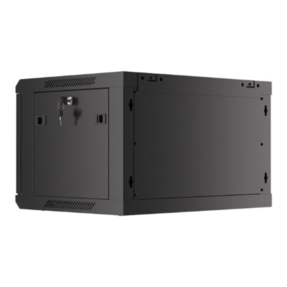 Lanberg Rack cabinet 19 wall-mount 6U/600x450 for self-assembly with metal door (flat pack), black , Lanberg
