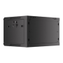 Lanberg Rack cabinet 19 wall-mount 6U/600x450 for self-assembly with metal door (flat pack), black , Lanberg