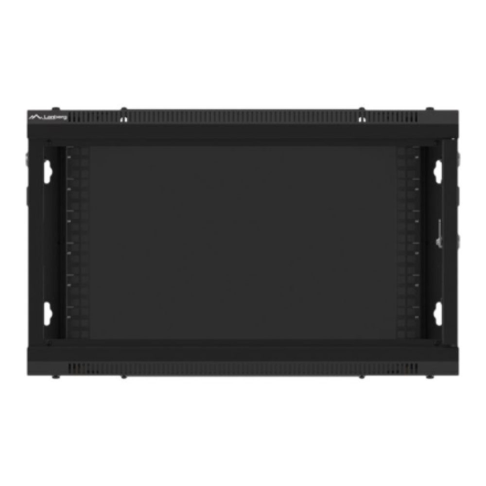 Lanberg Rack cabinet 19 wall-mount 6U/600x450 for self-assembly with metal door (flat pack), black , Lanberg