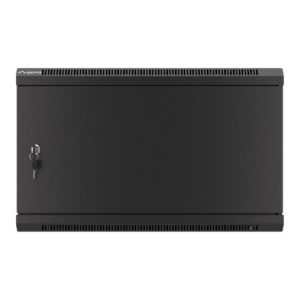 Lanberg Rack cabinet 19 wall-mount 6U/600x450 for self-assembly with metal door (flat pack), black , Lanberg