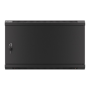 Lanberg Rack cabinet 19 wall-mount 6U/600x450 for self-assembly with metal door (flat pack), black , Lanberg