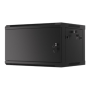 Lanberg Rack cabinet 19 wall-mount 6U/600x450 for self-assembly with metal door (flat pack), black , Lanberg
