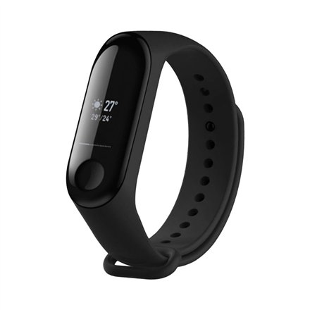 Fixed , Silicone Strap for Xiaomi Mi Band 3/4 , Black