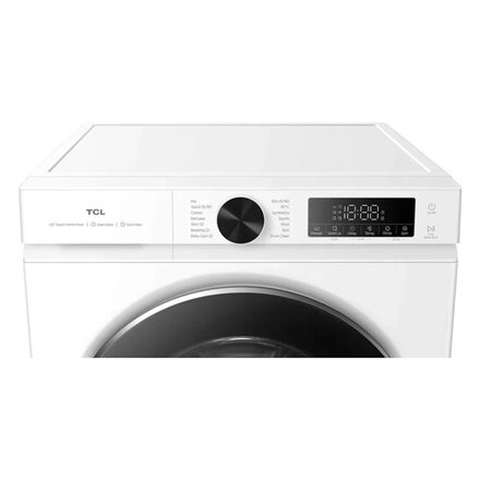 TCL , Washing machine , FP0944WA0 , Energy efficiency class A , Front loading , Washing capacity 9 kg , 1400 RPM , Depth 56 cm , Width 60 cm , Display , LED , Steam function , White