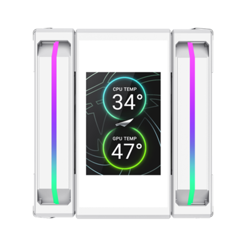 Gamemax CPU Air Cooler , SIGMA 620 LCD WH , White