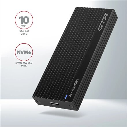 AXAGON External USB-C 3.2 Gen 2 metal box for M.2 NVMe SSDs , EEM2-GTR