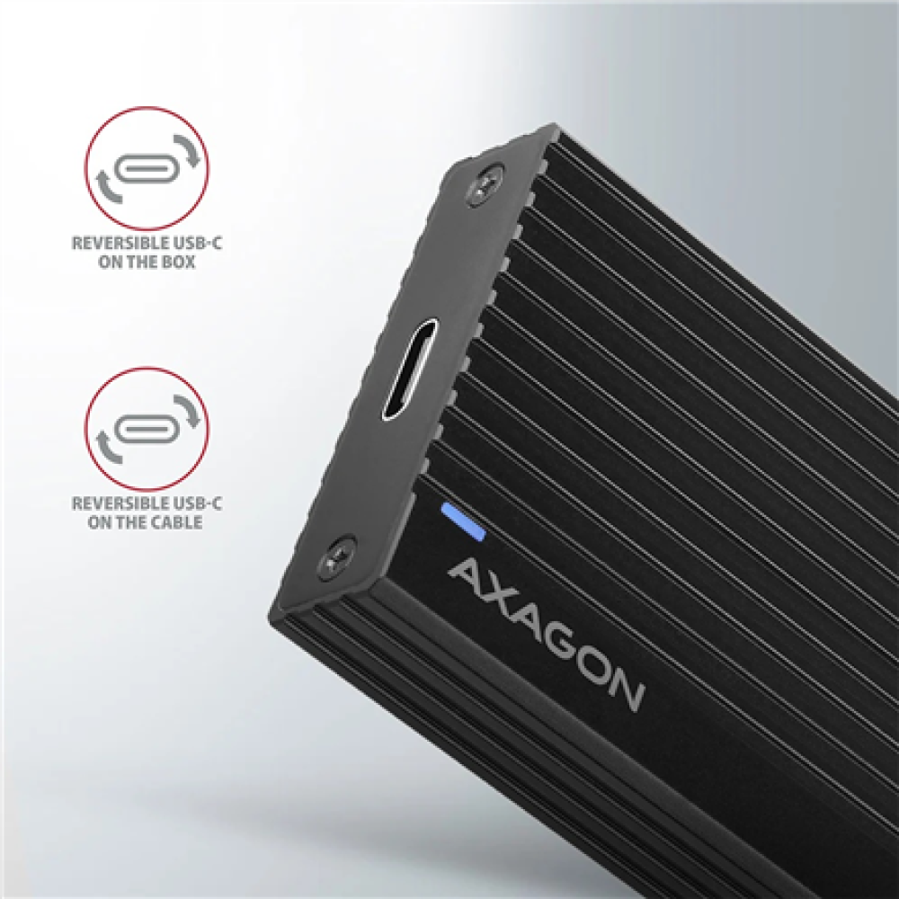 AXAGON External USB-C 3.2 Gen 2 metal box for M.2 NVMe SSDs , EEM2-GTR