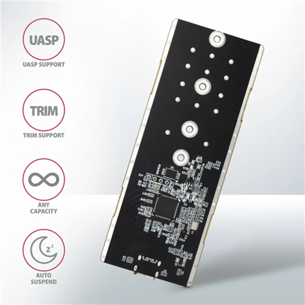 AXAGON External USB-C 3.2 Gen 2 metal box for M.2 NVMe SSDs , EEM2-GTR