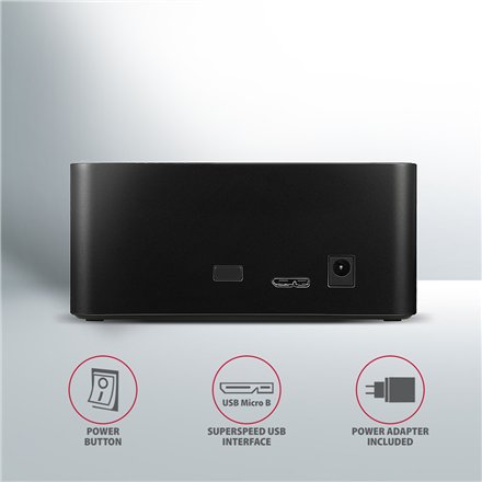 AXAGON , USB 3.0-1x SATA 6G HDD Dock Station, Black , ADSA-SN
