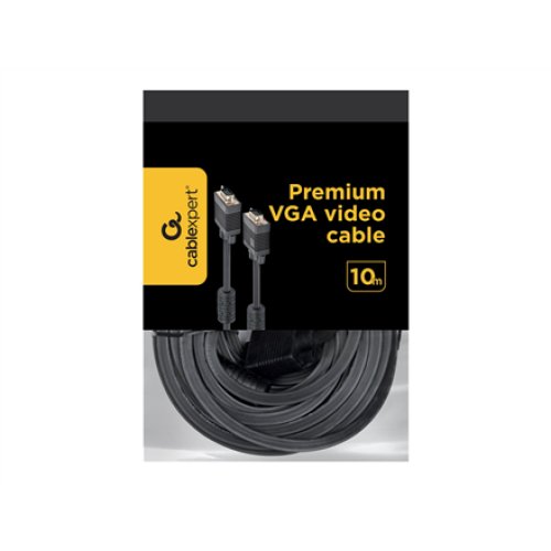 Gembird CC-PPVGA-10M-B Premium VGA HD15M/HD15M dual-shielded w/2*ferrite core 10M , Cablexpert