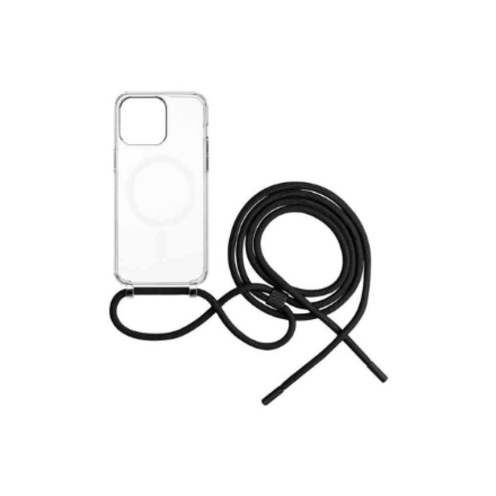 Fixed , MagPure Neck , Back Cover with Lanyard , Apple , iPhone 16 , TPU , Clear, Black