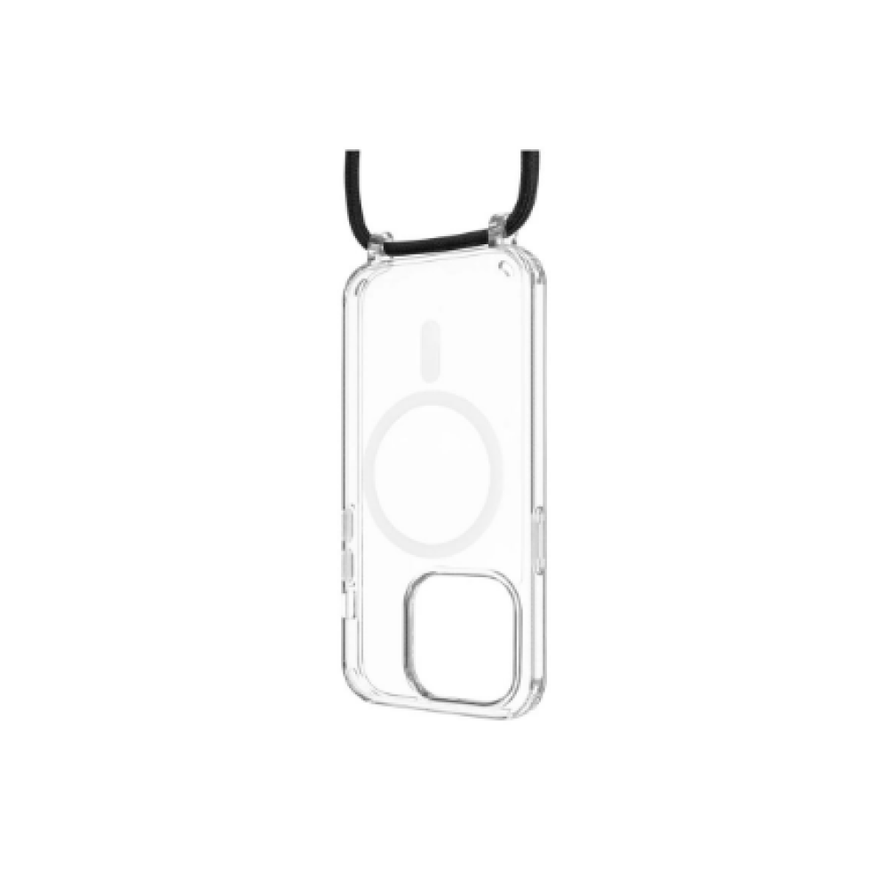 Fixed , MagPure Neck , Back Cover with Lanyard , Apple , iPhone 16 , TPU , Clear, Black