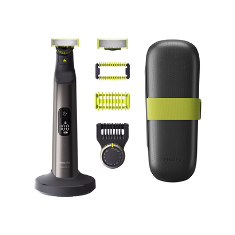 Philips , OneBlade Pro 360 Shaver, Face & Body , QP6651/61 , Operating time (max) 120 min , Wet & Dry , Lithium Ion , Black/Green