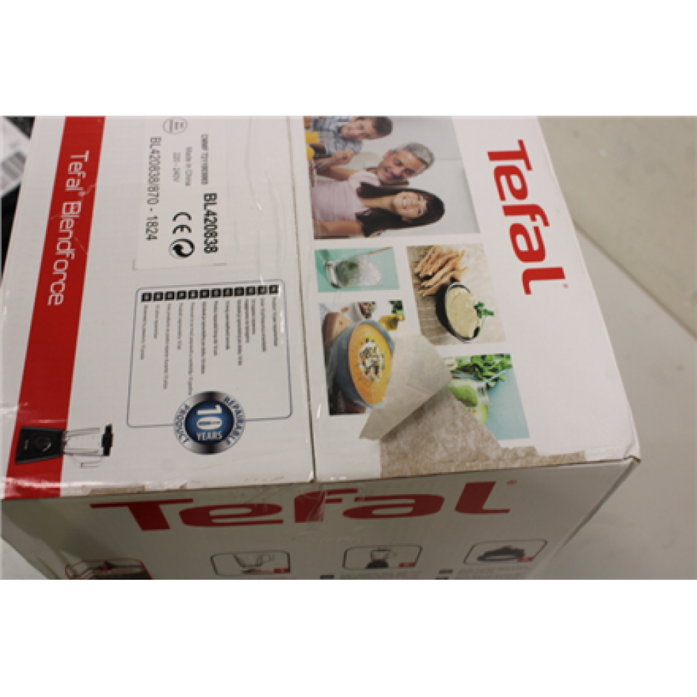 SALE OUT. TEFAL BL420838 Blender, BlendForce, Power 600W, Black , TEFAL Blender , BL420838 BlendForce , Tabletop , 600 W , Jar material Plastic , Jar capacity 1.25 L , Ice crushing , Black , DAMAGED PACKAGING, SCRATCHED