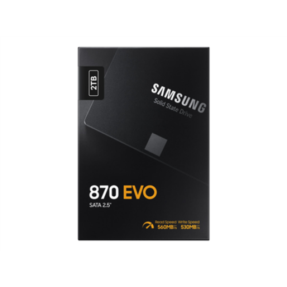 Samsung , SSD , 870 EVO , 2000 GB , SSD form factor 2.5 , Solid-state drive interface SATA III , Read speed 560 MB/s , Write speed 530 MB/s