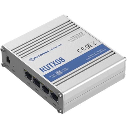 Teltonika , Industrial Router , RUTX08 , No Wi-Fi , 10/100/1000 Mbit/s , Mesh Support No , MU-MiMO No , No mobile broadband , 1 , 24 month(s)