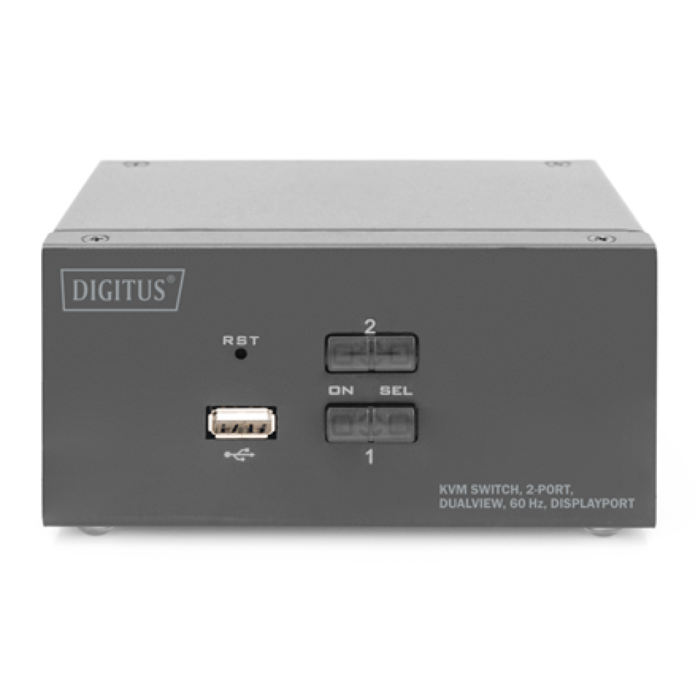 Digitus KVM Switch, 2-Port, Dual Display, 4K, DisplayPort , DS-12862