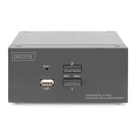 Digitus , KVM Switch, 2-Port, Dual Display, 4K, DisplayPort , DS-12862