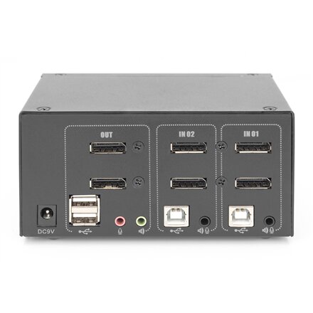 Digitus , KVM Switch, 2-Port, Dual Display, 4K, DisplayPort , DS-12862