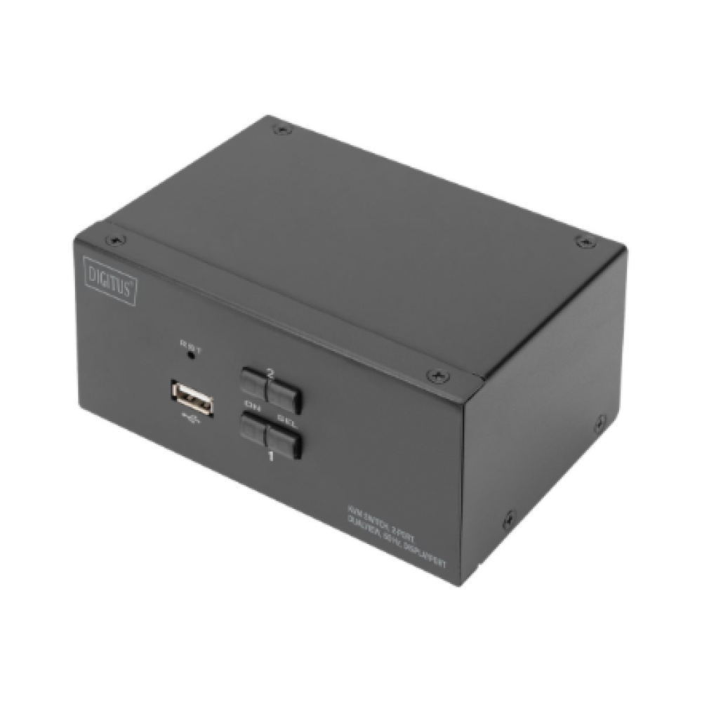 Digitus KVM Switch, 2-Port, Dual Display, 4K, DisplayPort , DS-12862