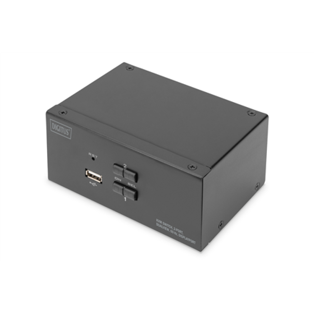 Digitus KVM Switch, 2-Port, Dual Display, 4K, DisplayPort , DS-12862