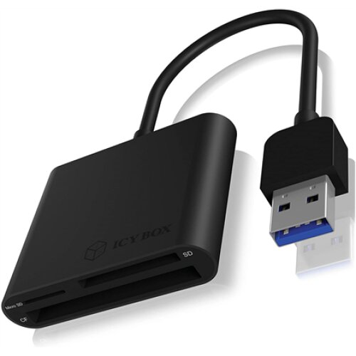 Raidsonic , ICY BOX , IB-CR301-U3 USB 3.0 External card reader , USB 3.0 Type-A , 3 x card reader slot: CF, SD, microSD