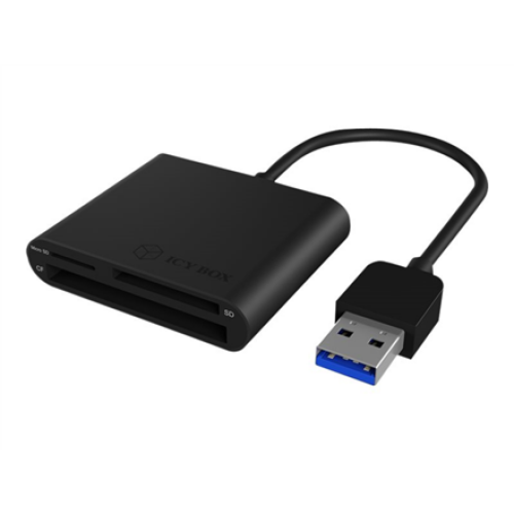 Raidsonic , ICY BOX , IB-CR301-U3 USB 3.0 External card reader , USB 3.0 Type-A , 3 x card reader slot: CF, SD, microSD