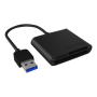 Raidsonic , ICY BOX , IB-CR301-U3 USB 3.0 External card reader , USB 3.0 Type-A , 3 x card reader slot: CF, SD, microSD