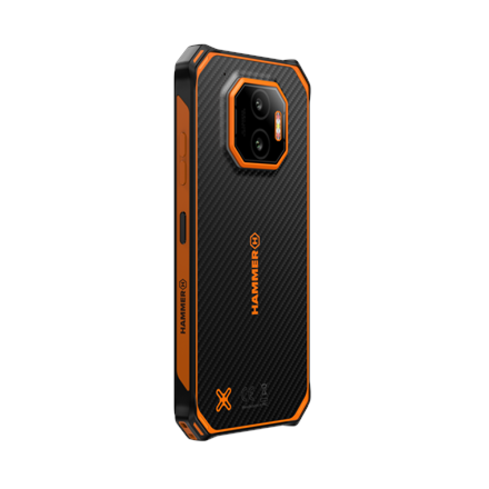 Hammer Energy X2 , Black/Orange , 6.1 , IPS , 1560 x 720 pixels , Mediatek , Dimensity 6300 , Internal RAM 8 GB , 256 GB , microSD , Dual SIM , 4G , 5G , Main camera resolution 50 MP , Android , 15 , 5000 mAh