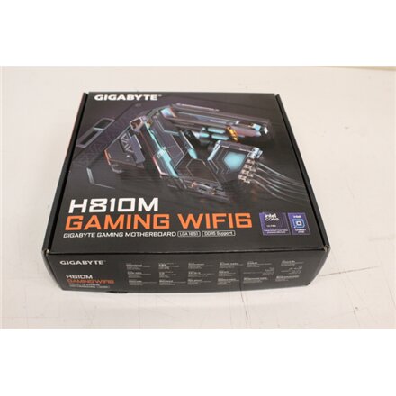 SALE OUT. Gigabyte H810M GAMING WIFI6 , Processor family Intel , Processor socket LGA1851 , DDR5 , Supported hard disk drive interfaces M.2, SATA , Number of SATA connectors 4 , DEMO