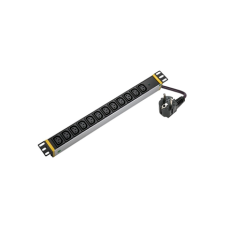 SOMI Networks , 1U, 19″, 12x C13 Aluminium PDU Power Panel with Indicator , PDU12C13ASP , Silver , No Switch; No Protection; Schuko Input; Cord 1.8m