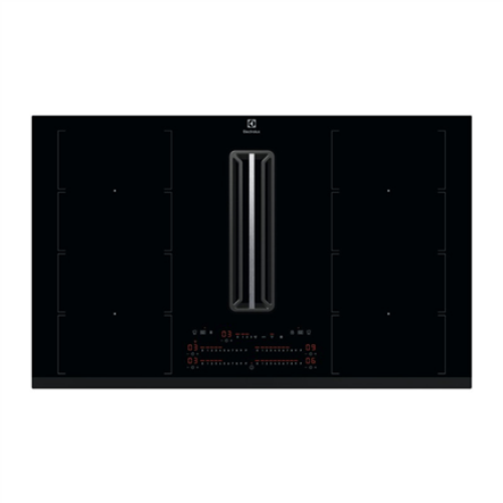 Electrolux KCC85450 Induction hob with built-in hood, Number of burners/cooking zones 4, Touch, Timer, Black