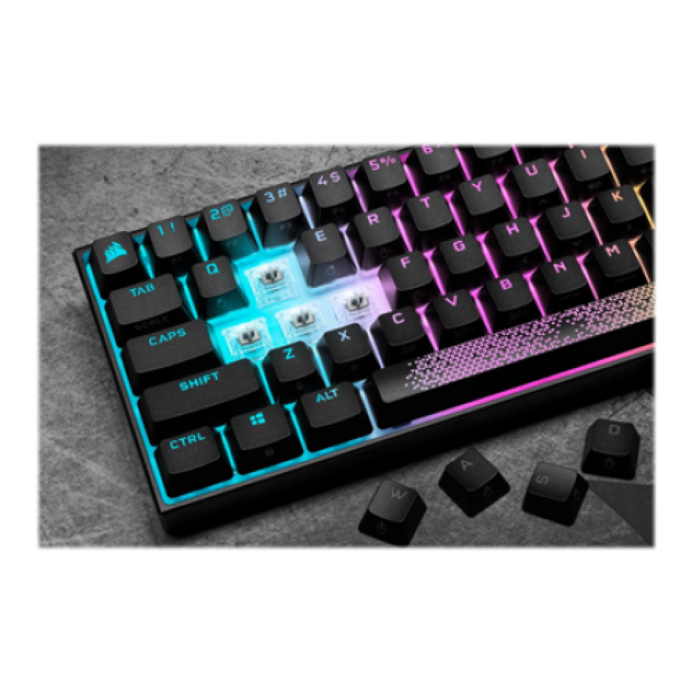 Corsair Mini Mechanical Gaming Keyboard K65 RGB Gaming keyboard On-Board Memory; Supported in iCUE RGB LED light US Wired Black Speed Switch