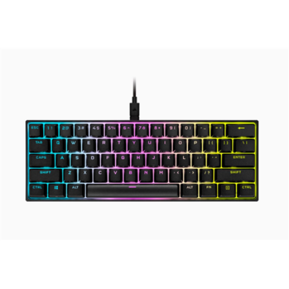 Corsair Mini Mechanical Gaming Keyboard K65 RGB Gaming keyboard On-Board Memory; Supported in iCUE RGB LED light US Wired Black Speed Switch