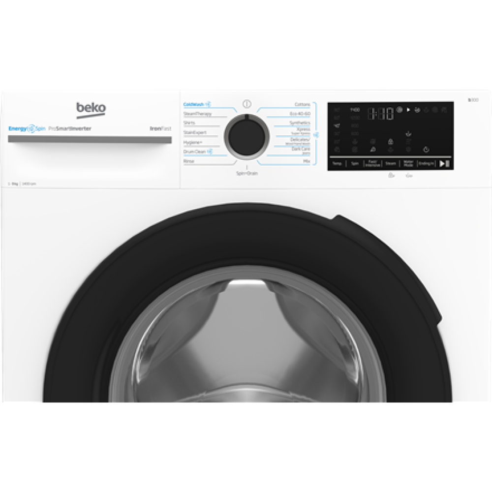 BEKO Washing Machine , BM3WFSU49415WB , Energy efficiency class A , Front loading , Washing capacity 9 kg , 1400 RPM , Depth 55 cm , Width 60 cm , Display , Digital , Steam function , White