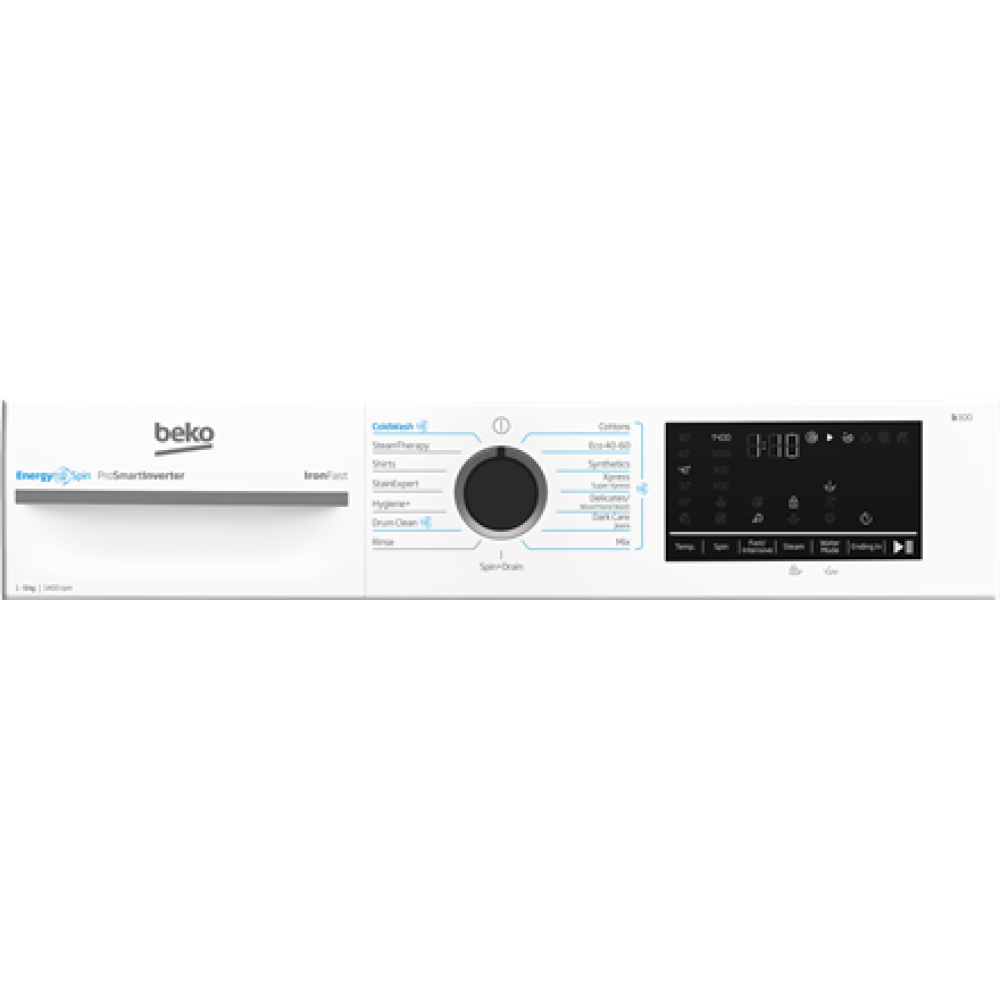 BEKO Washing Machine , BM3WFSU49415WB , Energy efficiency class A , Front loading , Washing capacity 9 kg , 1400 RPM , Depth 55 cm , Width 60 cm , Display , Digital , Steam function , White