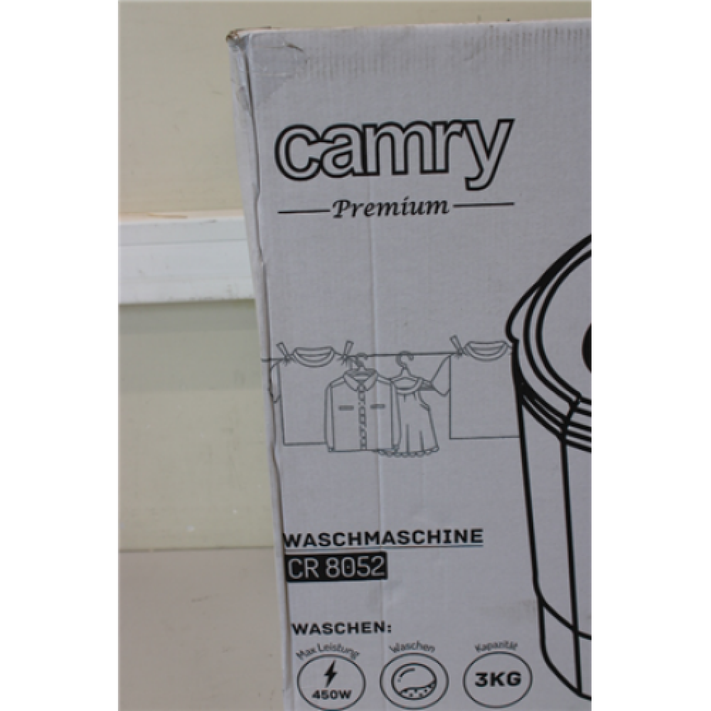 SALE OUT. Camry CR 8052 Mini washing machine with spinning function, Washing capacity up to 3kg, Spinning capacity up to 1kg, White-Gray , Camry , Washing machine , CR 8052 , Top loading , Washing capacity 3 kg , 1300 RPM , Depth 40 cm , Width 60 cm , Whi