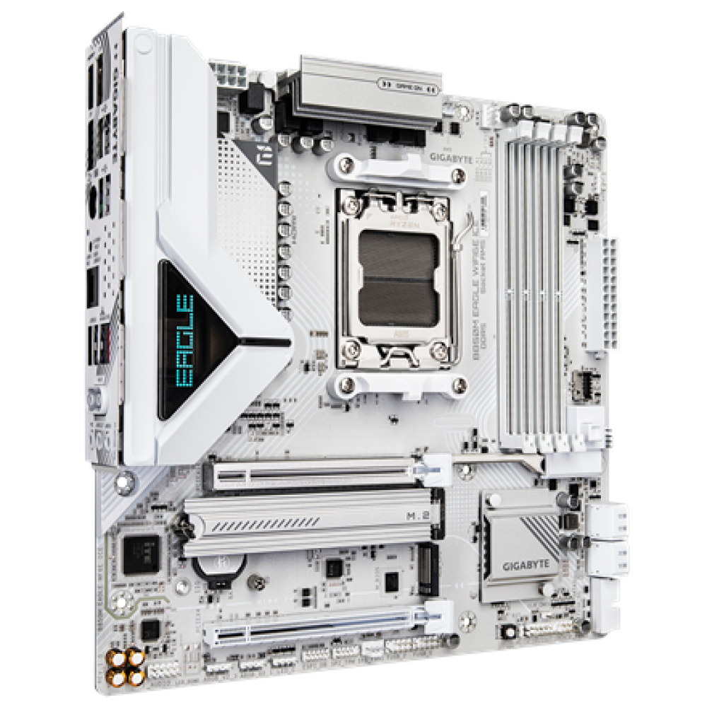 Gigabyte B850M EAGLE WF6E ICE , Processor family AMD , Processor socket AM5 , DDR5 , Supported hard disk drive interfaces SATA, M.2 , Number of SATA connectors 4